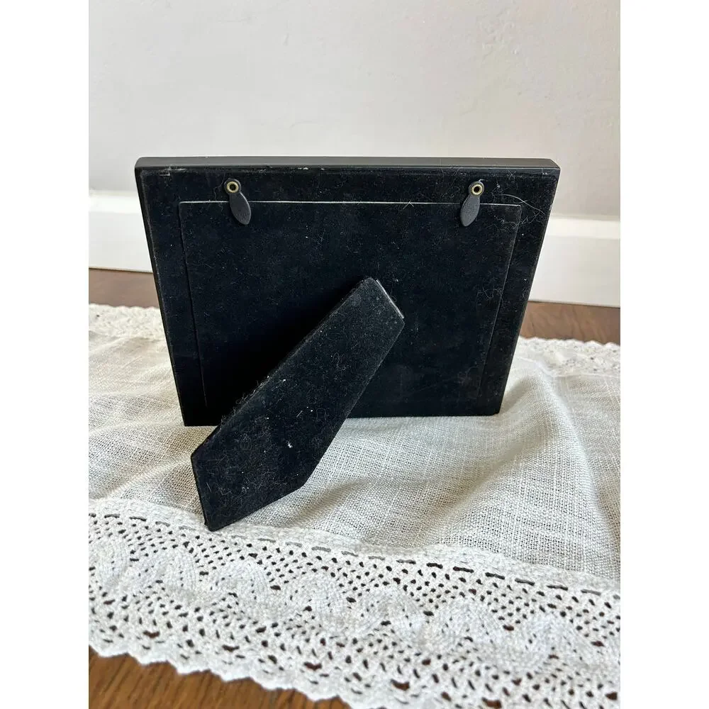 Vintage Black Lacquer Piano Keys Picture Frame